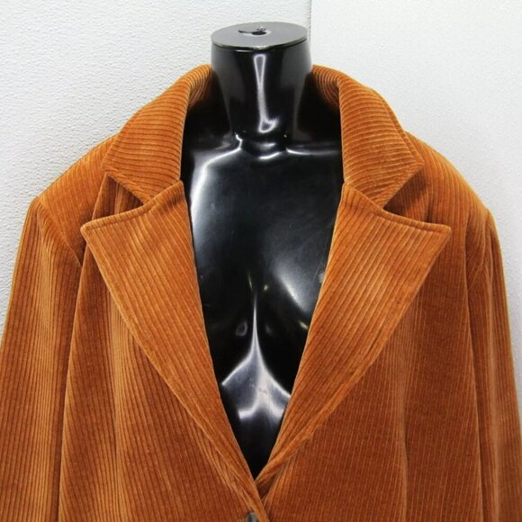 NEW STACY LONDON Womens Jacket Tobacco Orange Button Front  Corduroy Size 1X - Picture 5 of 8